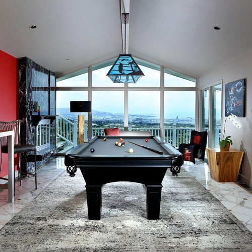 Wellmet Tiffany Pool Table Light 4 Lights, Game Room Billiard Table Lights, Modern Dining Room Chandeliers for Kitchen Island, Cabin, Dolphin Style (Blue)