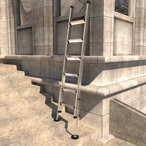 KARRYTON Ladder Levelers for Type II,I and IA Extension Ladders up to 32’,with Anti-Slip Threaded and Adjustable Extension Ladder Legs for Stairs and All Surfaces - Pair (Standard Version （20"）)