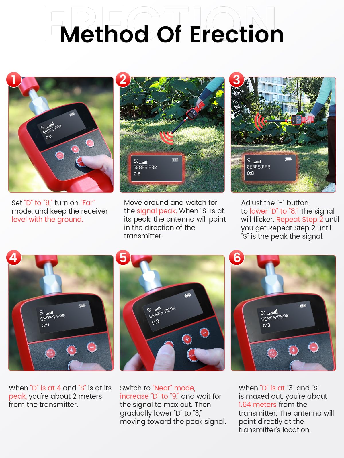 Oiiwak 512Hz Pipe Locators Receiver, Underground Pipe Sewer Inspection Drain Locator with LED Screen Portable and Durable with Headphones for Construction & Plumbing