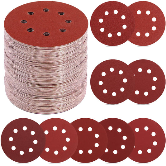 YNZDRWA 70 PCS 5 Inch Sanding Discs, 40 80 120 180 240 320 400 600 800 Grit Hook and Loop Sandpaper for Random Orbital Sander
