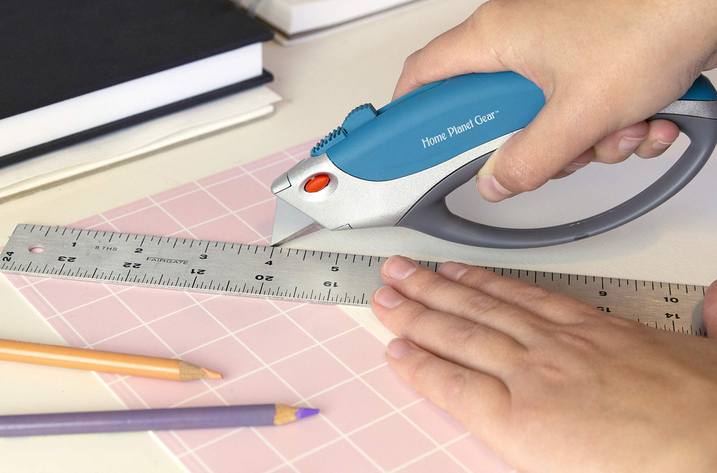 Utility Knife Blades Ten Pack - Box Cutter Blades Refills - 10 Heavy Duty SK5 High Carbon Steel Utility Razor Blade Replacement in Convenient Storage Box - Standard Size - Fits Most Cutters & Knives