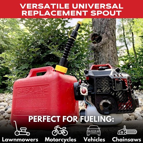 EZ-POUR Standard Gas Can Spout Replacement (Pack of 1) | Water Jug Or Gas Can Spout | Flexible and Versatile Update for your Old Cans | Perfect Spout for Lawnmower, Generator, String Trimmer