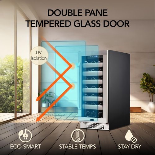 Whynter BWR-33SD 33 Bottle Built-in Wine Refrigerator, Multi