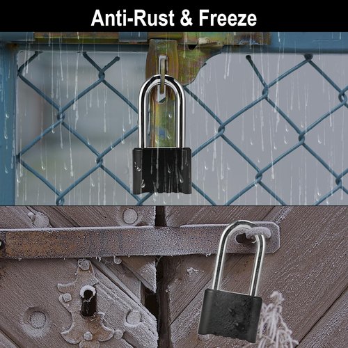 Faburo 2pcs Combination Lock, 4-Digit Heavy Duty Combo Lock, Combination Padlock Outdoor Waterproof Gate Locks for Outdoor Fence, Locker, Sheds, Gym, Gate Hasps (2pcs, Long Shackle)