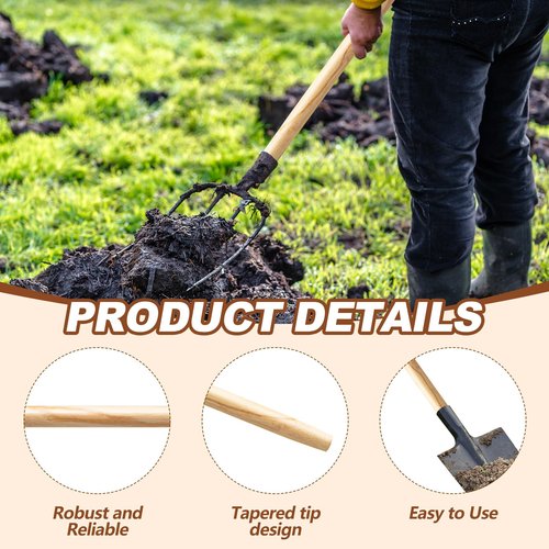 Menkxi 4 Pcs Wooden Shovel Handle Ash Replacement Handle for Long D Handle Shovels Replacement Tool Handle