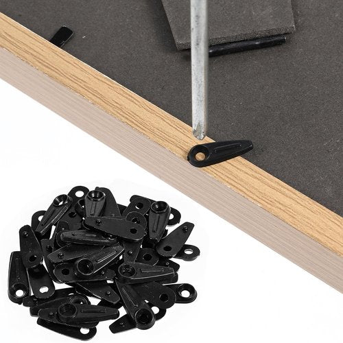 100 Pcs Picture Frame Clips Black Picture Frame Backing Clips Flat Picture Frame Hardware Backing Clips Turn Button Fasteners with 100 Pieces Screws for Hanging Artwork Gift Box Decoration Box