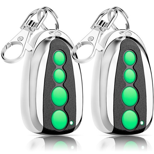 M12 Remote Control 4-Button Transmitter for Swing/Sliding Gate Opener, Compatible with Lockmaster, Topens, Casar, Wireless Key Transmitter Key Fobs Security Gate Controller with Keychain (2-Pack)