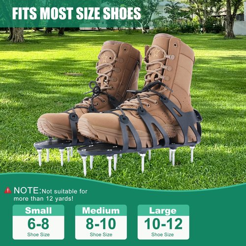 Doidiyi Professional Lawn Aerator Shoes with Spiked Design &Adjustable Wrap Lacing-Flexible Bendable Sole for Natural Walking,Ergonomic Gardening Tools for Professional Landscapers & Homeowners