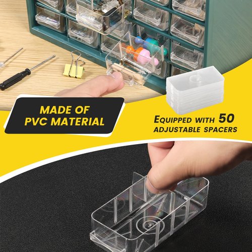 25 Grids Drawer Parts Cabinet, Screw Organizer, Hardware Storage Organizer, Bead Organizer, Teacher Toolbox, Plastic Drawer Storage for Hardware Crafts, Small Parts, Nuts, Bolts (Deep Green)