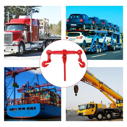 2 Pack Chain Binder, 5/16 to 3/8 Inch Chain Binder, Ratchet Binder with 5400LBS Safe Working Load and 19000LBS Breaking Strength, Load Binder for Industrial Agricultural Traction Applications