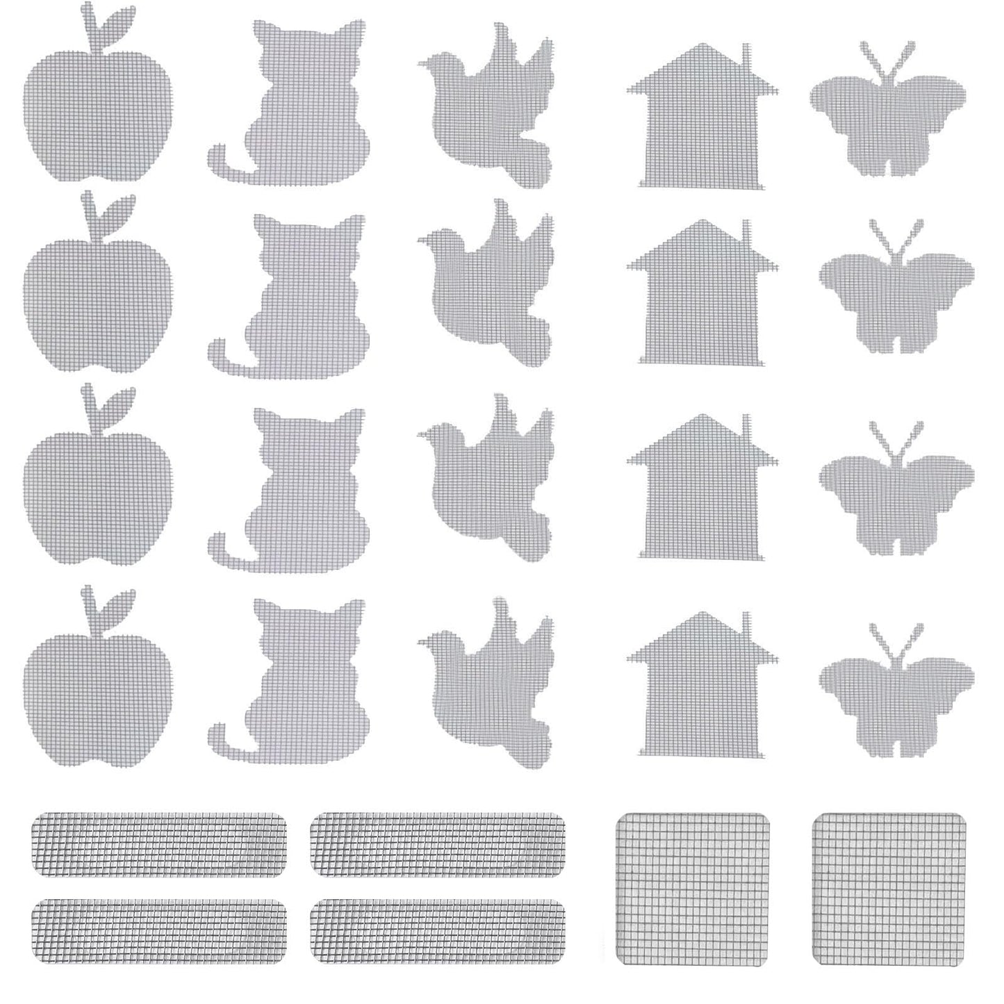 26 Sheets Window Screen Patch Repair Kit, 7 Sizes Window Screen Repair Tape, Screen Repair Kits for Window and Door Screen Tears Holes, Strong Adhesive Fiberglass Quickly Window Screen Repair Kit