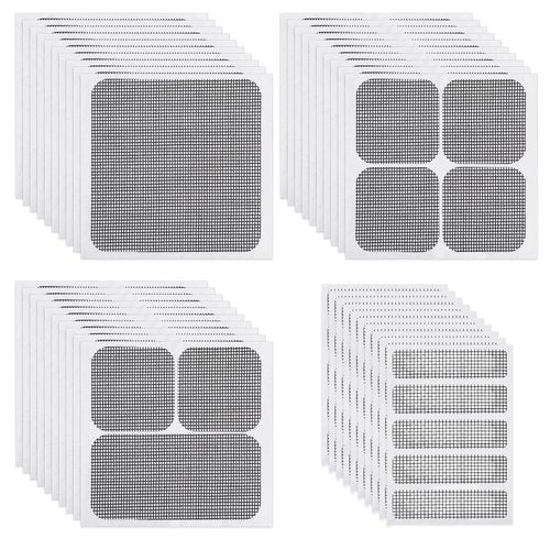 40Pcs Screen Repair Kit Window Screen Repair Patch Strong Adhesive Fiberglass Mesh Pacth Tape for Mesh Door Holes Covering Tears