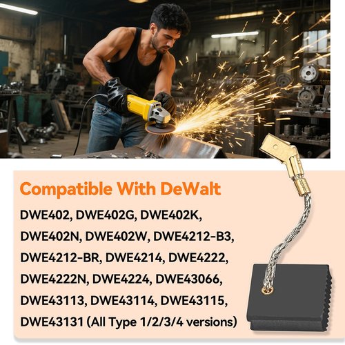 10 Pack N257540 Carbon Brushes Compatible with Dewalt DWE402/DWE4214 Angle Grinder - Replacement Electric Motor Brushes for De-walt Grinder Parts, Carbones para Dewalt DWE402, DW402