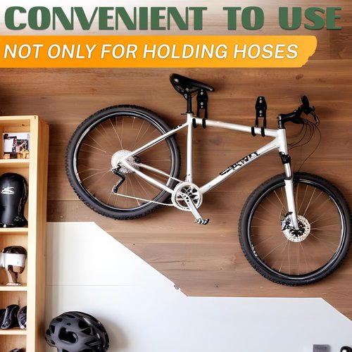 Hose Hook Wall Mount - Rust-Resistant, Scratch-Free, Strong Design, Anti-Slip Coating and Fast Setup - Garden Hose Hanger Wall Mount for Up to 66 lbs for Organizing Tools, Accessories, and Equipment