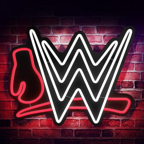 YaDonpe Wrestling Neon Sign, LED Wrestling Signs for Wall Decor, USB Hanging Neon Lights for Bedroom Man Cave Competition Party, Gifts for Boys Kids Men, 9 Levels, White+Red