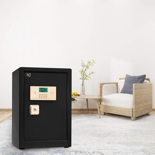 TIGERKING Safe Box,Home Safe,Large Security Box with Double Safety Key Lock and Password for Money and Document,3.7 Cubic Black