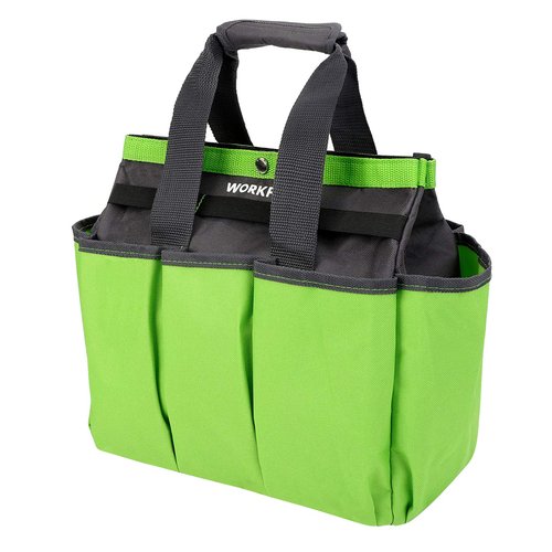 WORKPRO Garden Tool Bag, 8 Pockets Gardening Bag, Heavy Duty Oxford Garden Tote Caddy (Tools NOT Included), 12" x 12" x 6"