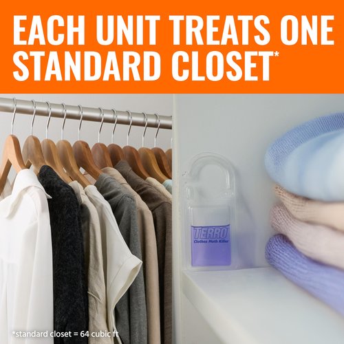 TERRO Clothes Moth Killer – T2903 3 Pack | Kills Adult Clothes Moths, Moth Larvae, and Moth Eggs | No Moth Balls Odor