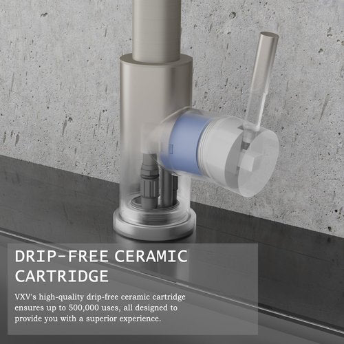 VXV Kitchen Faucet with Soap Dispenser, 3 Modes Kitchen Faucet with Pull Down Sprayer, Stainless Steel Sink Faucet for Farmhouse, Bar, and RV, with Deck Plate and 1/2'' Adapters