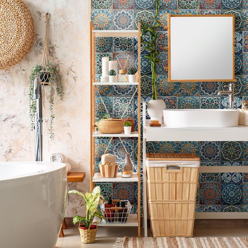 ViibXfans 6x6 Tile Decor,Peel and Stick Wall Decals,Waterproof Tiles Stick on Backsplash for Kitchen,Bathroom,Cabinets(12 Sheets)