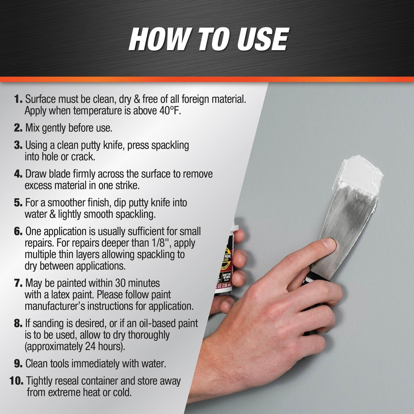 DAP Patch-N-Paint Lightweight Spackling, White, 8 Oz (7079801602)