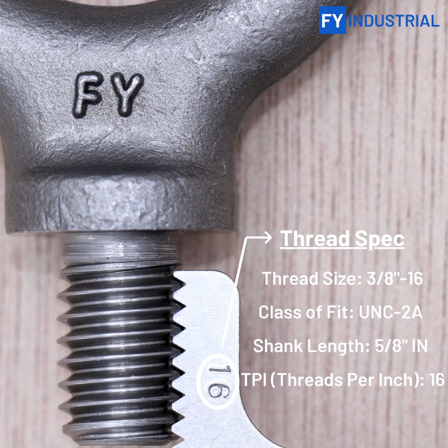 2 Pcs Lifting Shoulder Eye Bolts 3/8"-16 X 5/8"