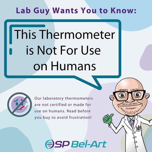 SP H-B DURAC General Purpose Lab Thermometer Total Immersion Glass Liquid Thermometer for Laboratories, Universities, Food and Beverage Processing, -20 to 150 Degrees Celsius