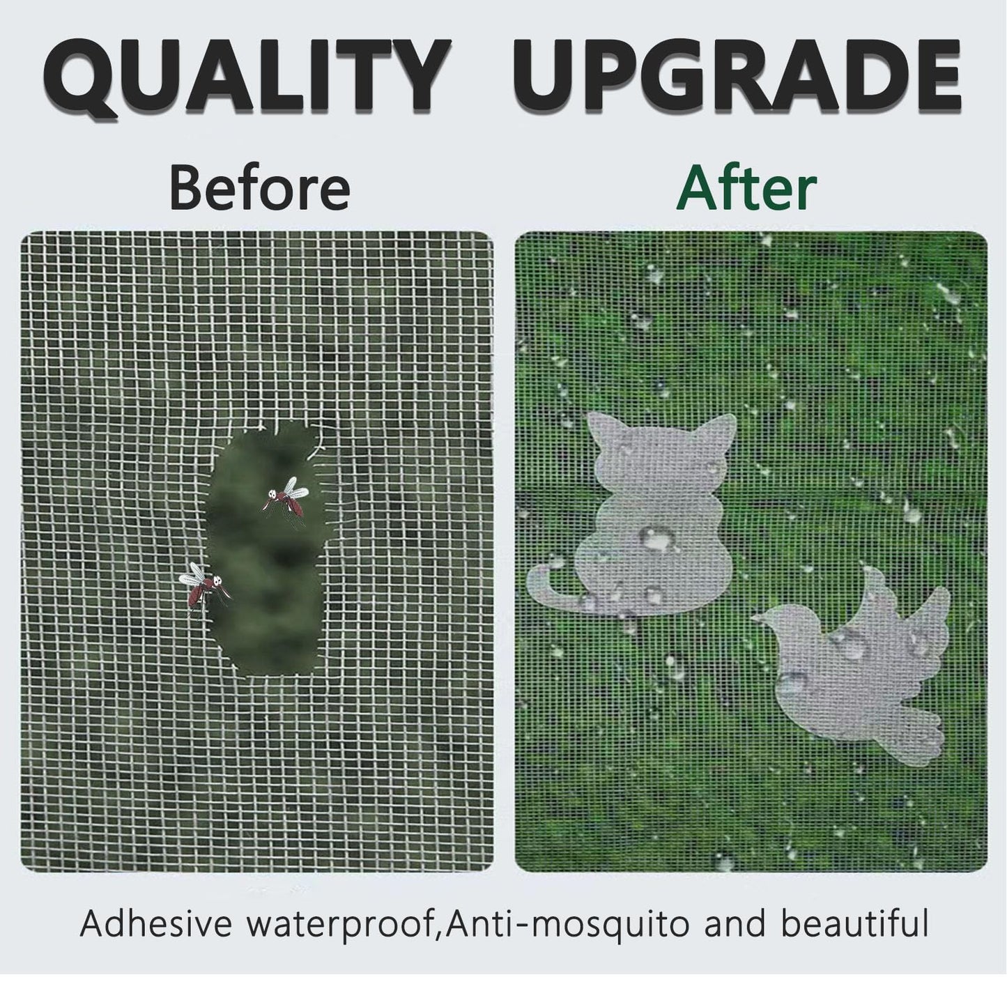 26 Sheets Window Screen Patch Repair Kit, 7 Sizes Window Screen Repair Tape, Screen Repair Kits for Window and Door Screen Tears Holes, Strong Adhesive Fiberglass Quickly Window Screen Repair Kit