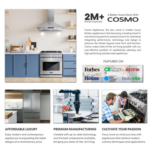 Cosmo Range Hood Filter Genuine Filter(s) (5MU30 / 5MU36 Filter - CFK4)
