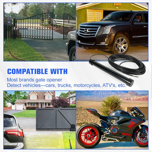 loosoo Driveway Gate Vehicle Exit Wand Sensor with 50 ft Cable, Automatic Gate Opener Car Detector Compatible with Mighty Mule, Ghost Controls, liftMaster Vehicle Door Opening Systems