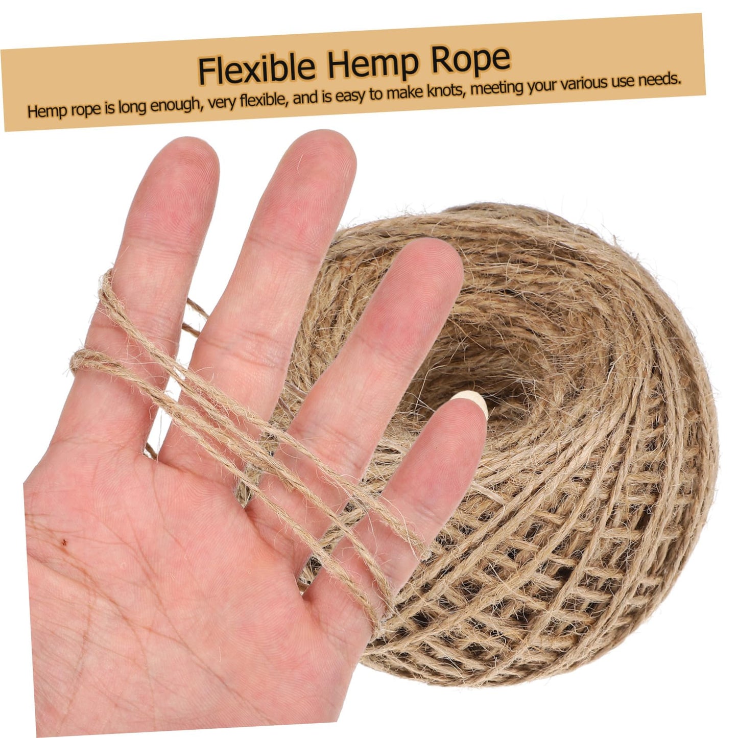 Garneck 1Roll Natural Jute Rope with Wooden Clips Hemp Twine for DIY Crafts Wrapping and Garden Decorations