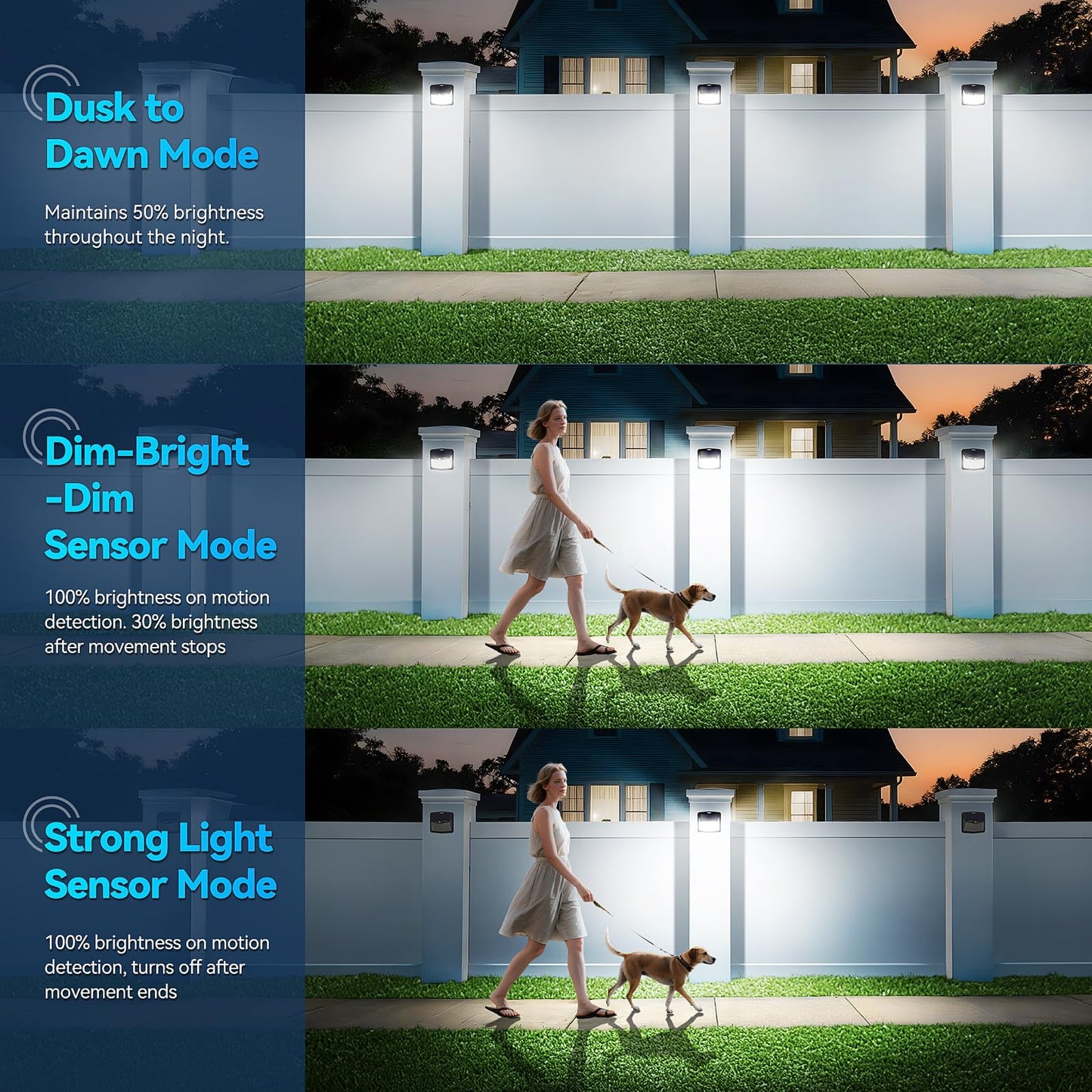 CLAONER Solar Lights Outdoor, [128 LED/4 Packs] Solar Motion Sensor Lights 3 Working Modes Outdoor Lights with 270° Wide Angle Wireless IP65 Waterproof Security Light for Fence Patio, Cold White