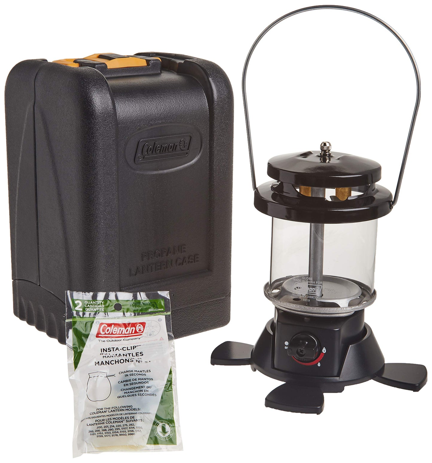Coleman 2-Mantle Propane Lantern with Carry Case, 1000 Lumens Gas Lantern with Pressure Control, Adjustable Brightness, Mantles & Carry Case Included; Great for Camping, Emergencies, & Power Outages