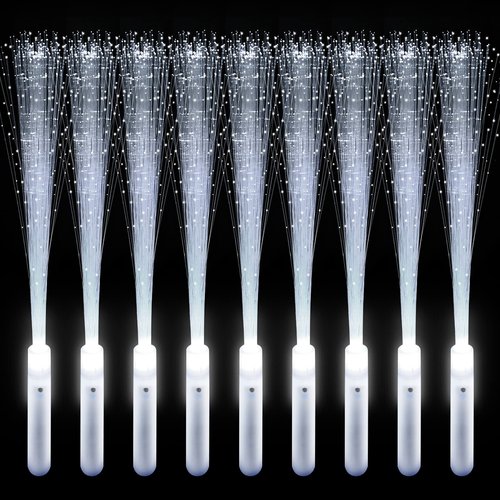 96 PCS Fiber Optic Wands LED White Glow Stick Flash Fiber Optic Light Rod for Bulk Wedding Lighting Wands Flashing Sticks with 3 Light Modes Including Creating The Perfect Party Concert Atmosphere