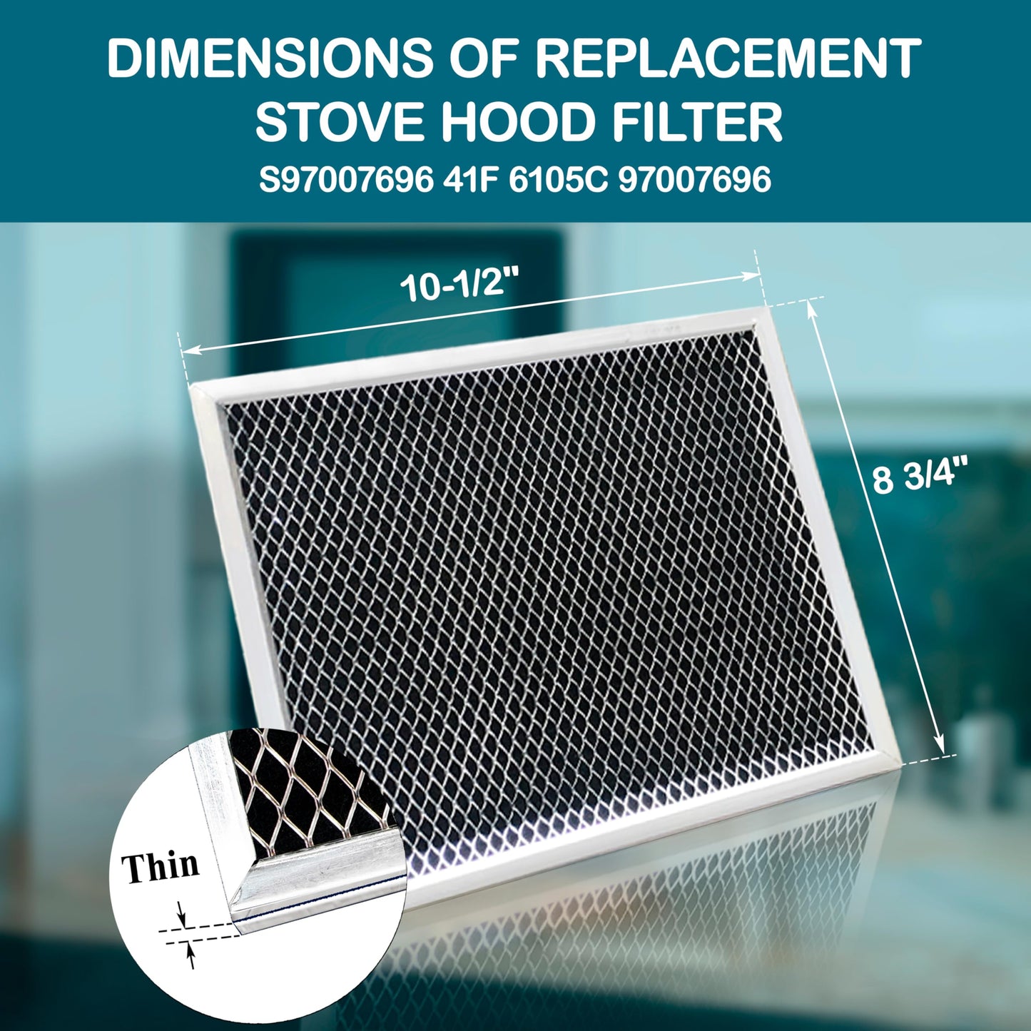 Omaeon 3-Pack Charcoal Filter Replacement for Broan 97007696 S97007696 – Fits Nutone Range Hood – Removes Odors – Easy Install – 10.5" x 8.75" Mesh Combo