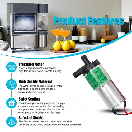 Upgrade KPW26C-12C2 Water Pump Compatible with G E Profile Opal 2.0 Countertop Nugget Ice Maker KPW26C Ice machine pump Countertop Ice Maker Pumps（ DC 12V)
