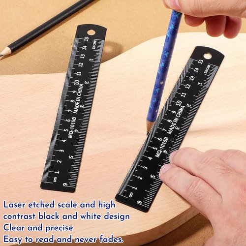 7pcs Stainless Steel Ruler, Centimeter British Metric rulers, Precision Measuring Tool rulers, Drawing rulers, Centimeter Millimeter inch Conversion Table Ruler, Used for Engineering