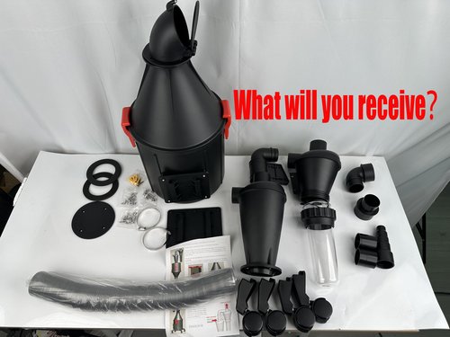 PEMEDOR 2 in 1 Dust Cyclone Collector Separation Vacuum Cleaner Wall Mounted Wheeled Modes Dust Collector Woodworking Tools Contractor Polish Pollen Ash etc Focusing Small Dust (Whole Rocket Set)