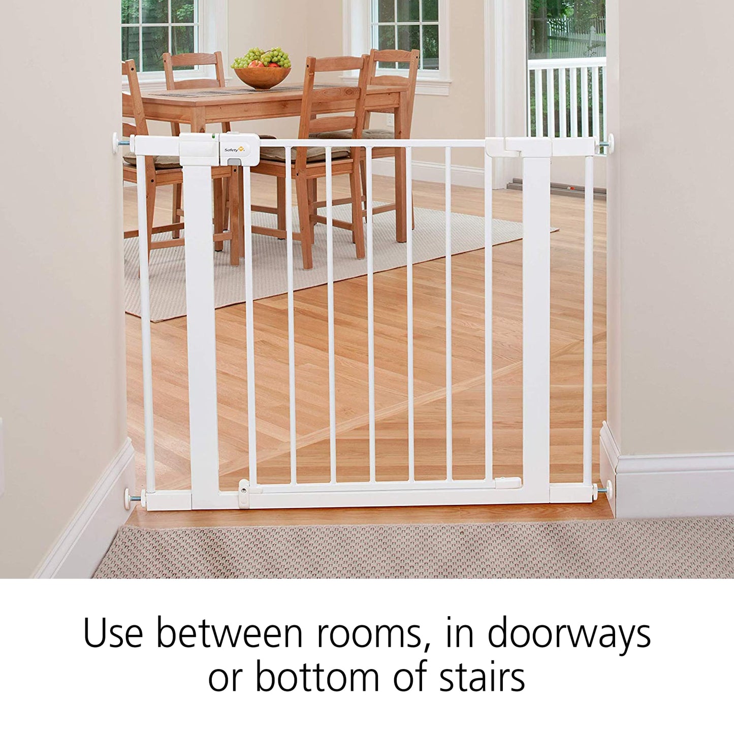 Safety 1st Easy Install Walk Thru Baby Gate for Doorways, Gate With Door, Dog Gates, Fits 29"-38", Easy Install 28" Tall, White