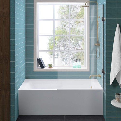 Swiss Madison Well Made Forever SM-AB549 Voltaire Alcove Tub 54" x 30" with Armrest in Glossy White