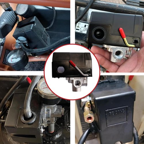 Air Compressor Pressure Switch Replacement 90-120 PSI - 4 Port, 1/4" NPT, 20A (LF10-4H)