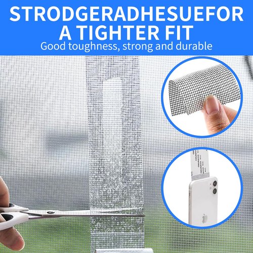 Strong Adhesive Screen Repair Tape, 2025 Upgrade Screen Repair Kit Window Screen Repair Tape, Household Self-Adhesive Screen Tape Mesh Window Repair Patch for Doors, Windows (Gray)