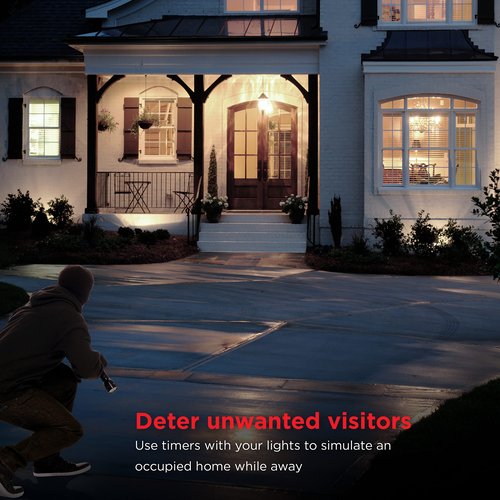 UltraPro Outdoor Outlet Timer - Dusk-to-Dawn Sensor, Single Outlet Light Automation, Weather-Resistant, Seasonal Landscape Timer, Black, 1 Pack