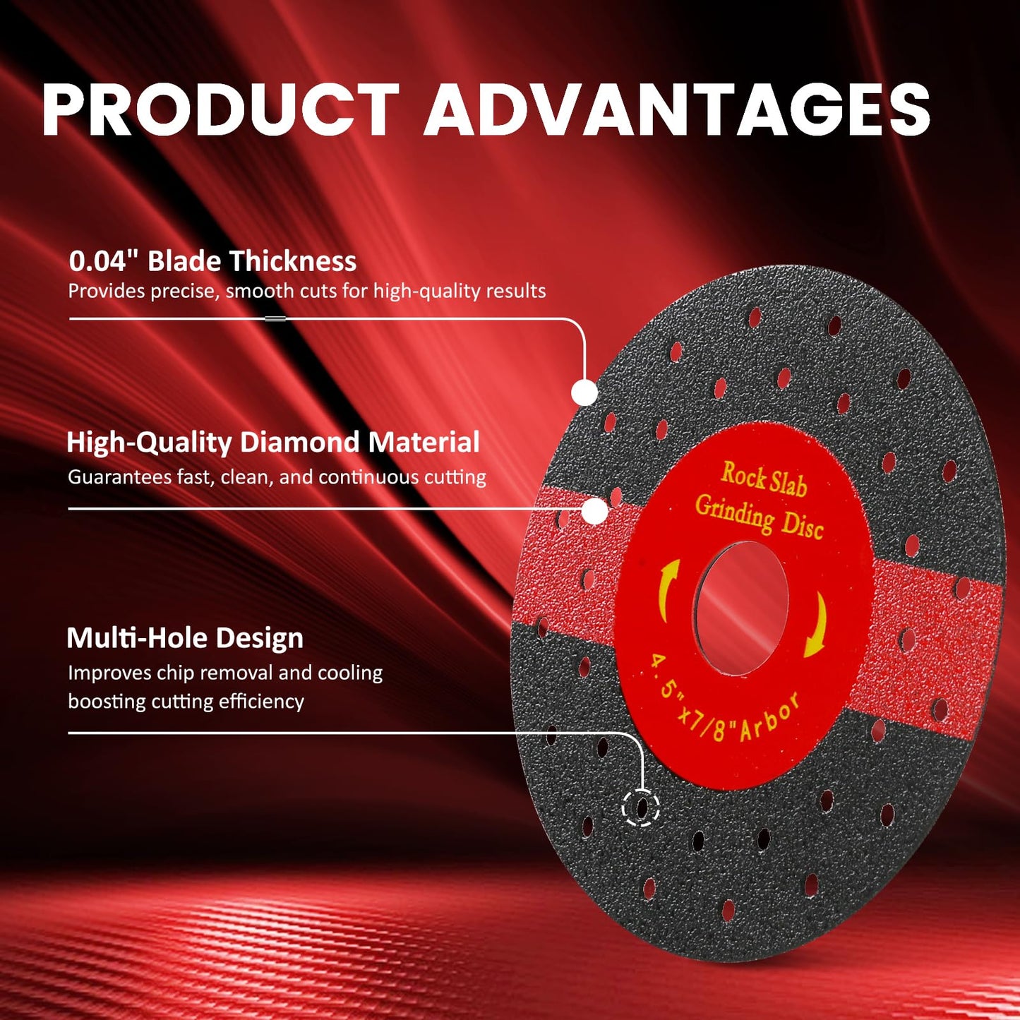 LUNVITO 4-1/2 Inch Rock Slab Grinding Disc 3 Pcs Diamond Chamfered Saw Blade Rock Slab Disc Ultra-Thin Tile Cutting Disc Ceramic Cutting Blade for Angle Grinder Marble Granite Porcelain Tile Glass