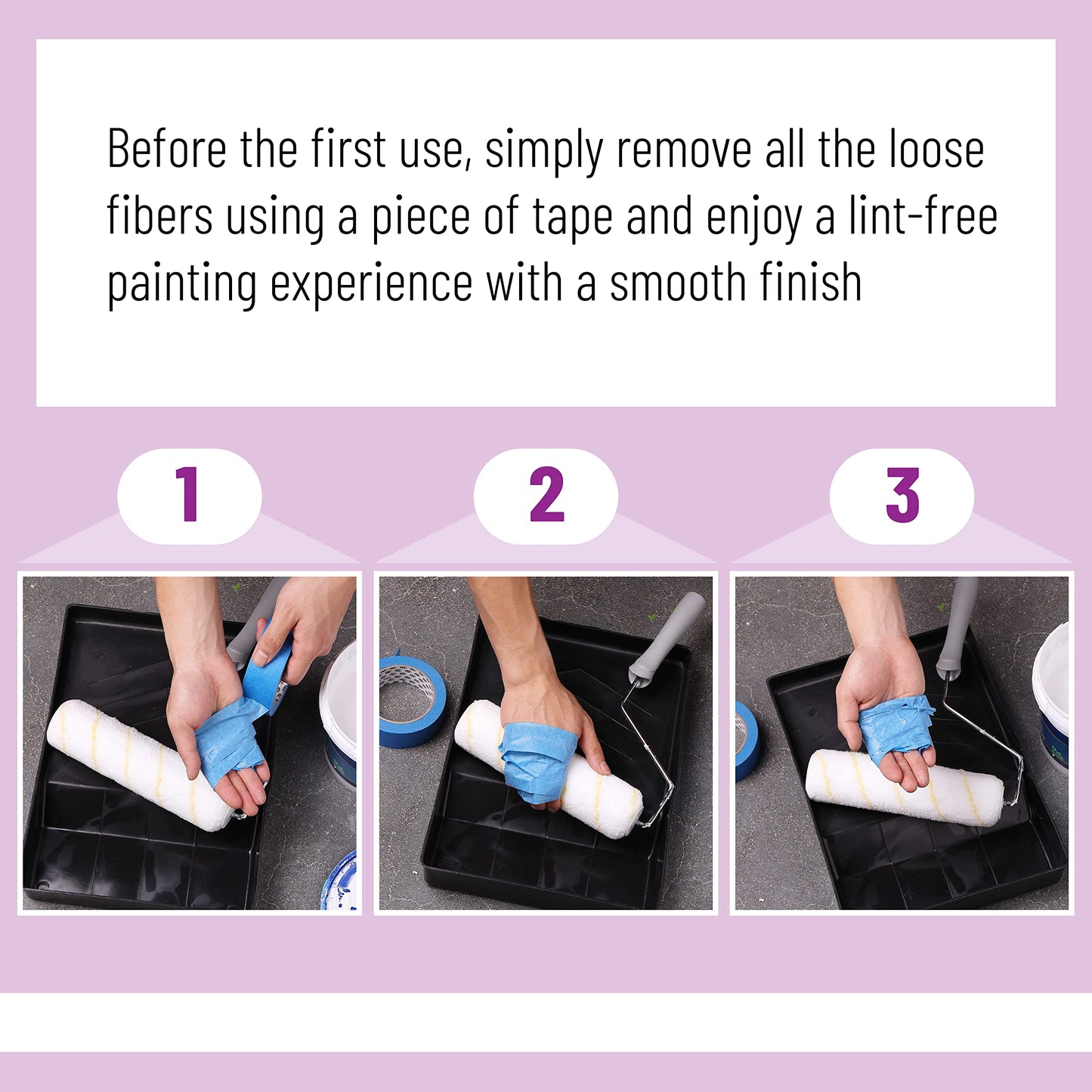 Bates- Paint Roller Covers, 9" Roller Covers, Pack of 5, Covers for Paint Rollers, Naps for Paint Roller Brush, Roller Naps, House Painting Supplies, Nap for Roller Frame, Covers for Paint Roller Kit