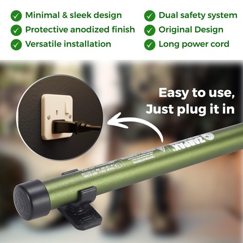 ZARPAX Gun Safe Dehumidifier Rod | Dehumidifier Rod For Enclosed Spaces, Gun Safe & Cabinets | Protect Valuables & Stop Humidity, Moisture, & Corrosion | Comes with 2 Mounting Brackets | 12''/30cm