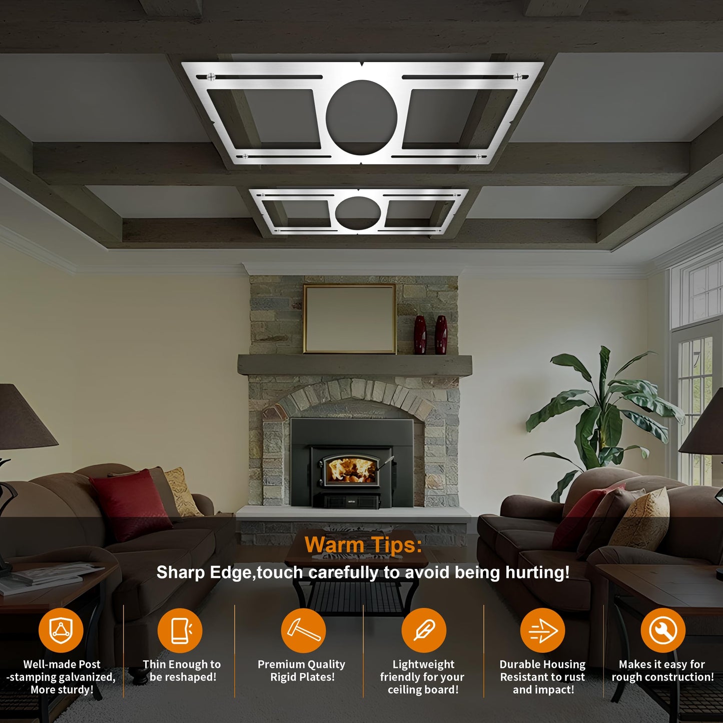 New Construction Mounting Plate, 6 Inch, LED Recessed Lighting Housing Kits, Flat Steel Rough in Bracket Fixture for LED Light Bar, 12PC Shallow Recessed Lighting Housing Plate