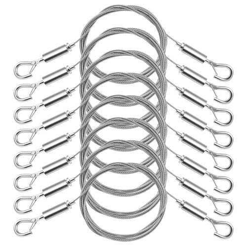 simarro 8 Pcs Adjustable Picture Hanging Wire Kit, 6.6FT Heavy Duty Stainless Steel Rope for Hanging Mirrors Picture Billboards Artwork Basket Signs Supports Up to 100lbs