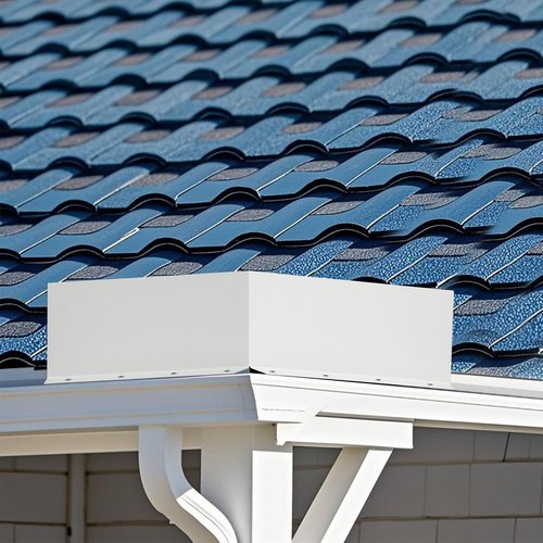 Sysarua 2 Pcs Aluminum Gutter Valley Splash Guards, Straight and Bent Style 2 in 1, Roofing Gutter Guards, Downspout Diverter, Gutter Valley Shield, Screws Included (Almond)