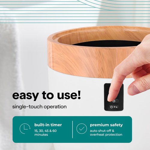 SereneLife Counter Towel Warmer Bucket - with Customized Fragrance for Spa and Bathroom, Luxury Heater, Auto Shut Off, Fits 1 Large Blanket, Bathrobe, PJs (Wood)